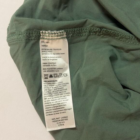 NWT Eddie Bauer Women’s Green Traveler Ankle Pants UPF 50 (XXL) Hiking Outdoor - Picture 9 of 16